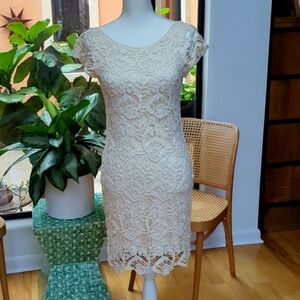 Aritzia Wilfred Ivory Mini Lace Dress